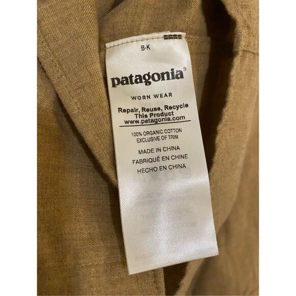 Patagonia Worn Wear Men’s M Brown Organic Cotton Long Sleeve Button Down Shirt - Picture 5 of 9